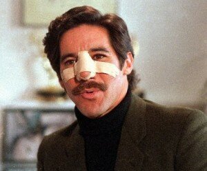 Geraldo Rivera, in his threatening nose-hoodie.